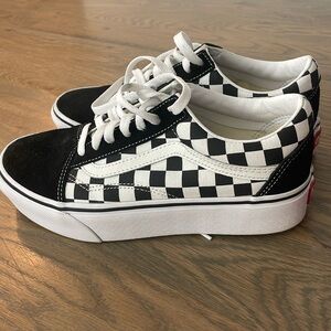 Checkered platform vans
